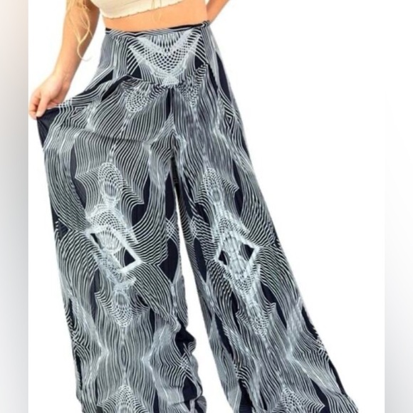 Anthropologie Pants - Leifsdottir Anthropologie Abstract Print Wide Leg Pants | Palazzo | Size 12